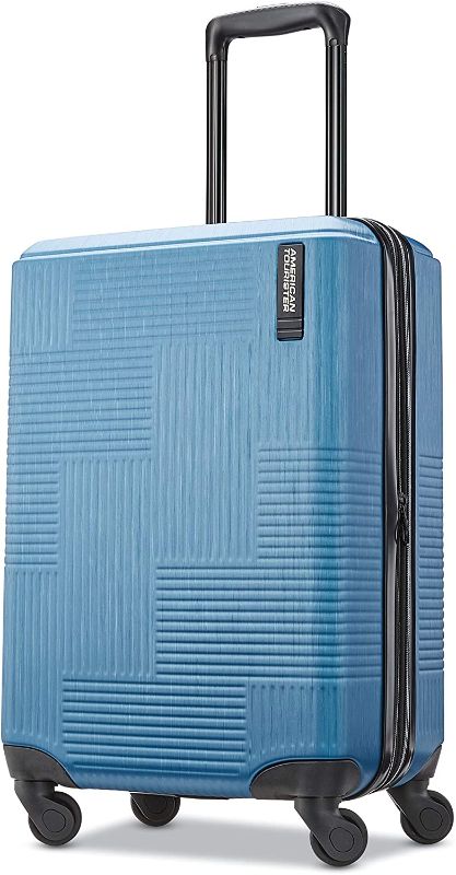 Photo 1 of American Tourister Stratum XLT Expandable Hardside Luggage with Spinner Wheels, BLUE, Carry-On 21-Inch
