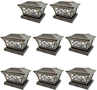 Photo 1 of iGlow 8 Pack Vintage Bronze 6 x 6 Solar Post Light Frosted Lens 