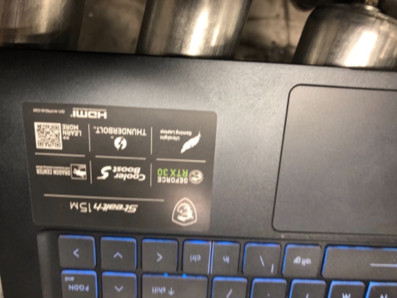 Photo 9 of MSI Stealth 15M Gaming Laptop: 15.6" 144Hz FHD 1080p Display, Intel Core i7-11375H, NVIDIA GeForce RTX 3060, 16GB, 512GB SSD, Thunderbolt 4, WiFi 6, Win10, Carbon Gray (A11UEK-009)
