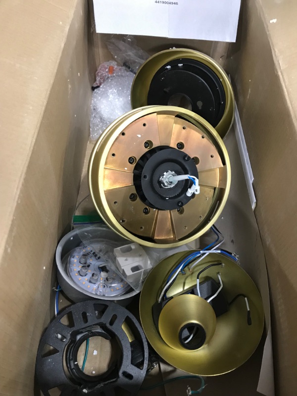 Photo 1 of copper fan with white  blades