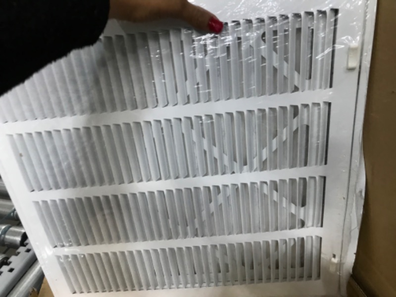 Photo 3 of 16" X 16" Return Air Filter Grille - Filter Included - Easy Plastic Tab(DAMAGED)