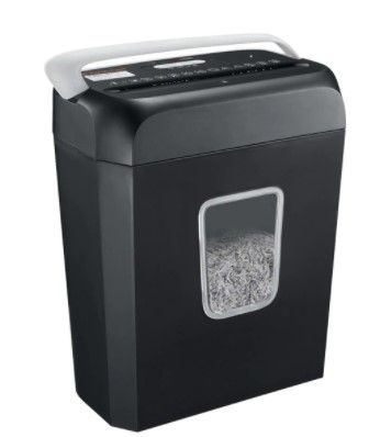 Photo 1 of Bonsaii C237-B 6-Sheet Cross-Cut Paper and Credit Card Small Home Office Use Shredder with Portable Handle Design and 3.4 Gallons Wastebasket
