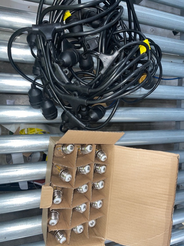 Photo 1 of addlon LED Outdoor String Lights 48FT with 2W Dimmable Edison Vintage Shatterproof Bulbs and Commercial Grade Weatherproof Strand - UL Listed Heavy-Duty Decorative Cafe, Patio, Market Light
