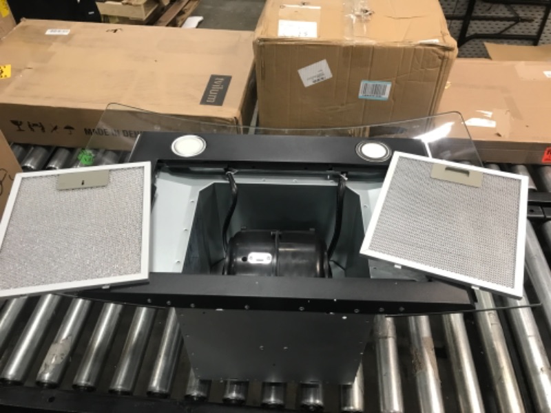 Photo 1 of 30" Black Range Hood, GASLAND Chef PR30BS Anti-fingerprint Black Wall Mount Range Hood, 3 Speed 350 CFM Ducted Exhaust Hood Fan, Sensor Touch Control, Dual LED Lights, Aluminum Mesh Filter
