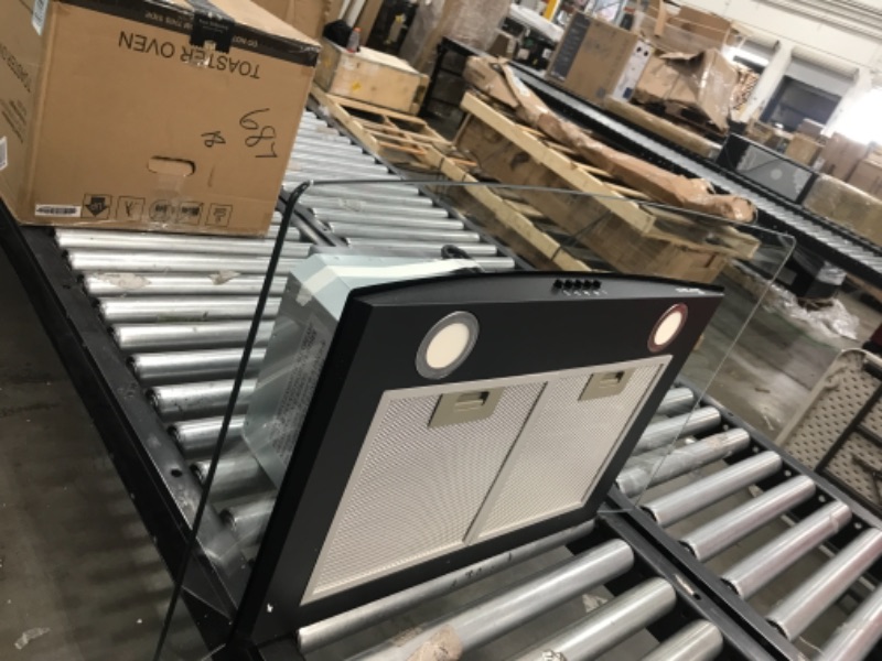 Photo 1 of 30" Black Range Hood, GASLAND Chef PR30BS Anti-fingerprint Black Wall Mount Range Hood, 3 Speed 350 CFM Ducted Exhaust Hood Fan, Sensor Touch Control, Dual LED Lights, Aluminum Mesh Filter
