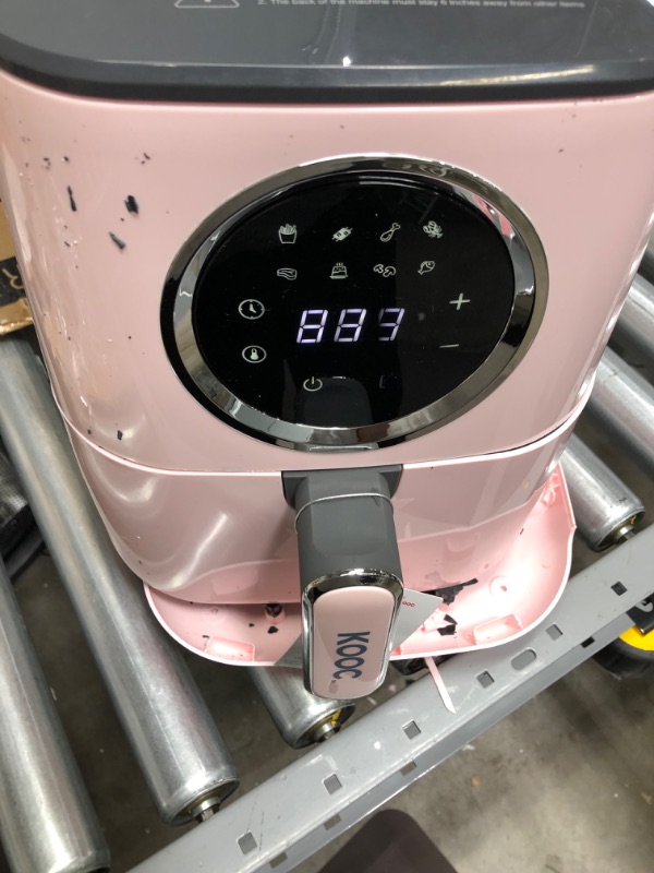 Photo 3 of Large Air Fryer, 4.5-Quart Electric Hot Oven Cooker, Free Cheat Sheet for Quick Reference Guide, LED Touch Digital Screen, 8 in 1, Customized Temp/Time, Nonstick Basket, Pink