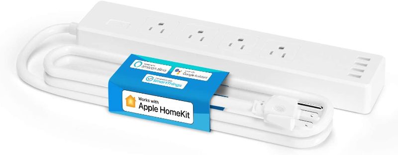 Photo 1 of meross Smart Power Strip Compatible with Apple HomeKit, Siri, Alexa, Google Home and SmartThings, WiFi Surge Protector with 4 AC Outlets, 4 USB Ports