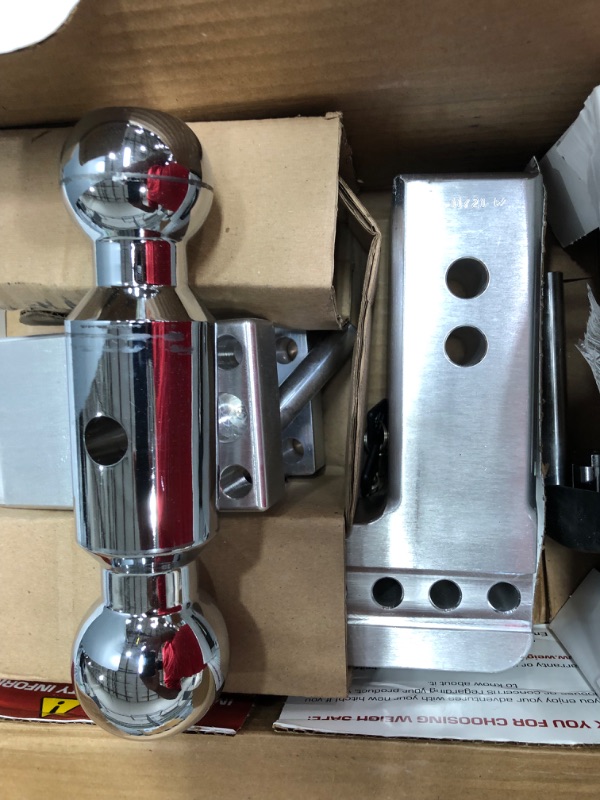 Photo 2 of 
Weigh Safe LTB8-2.5, 8" Drop 180 Hitch w/ 2.5" Shank/Shaft, Adjustable Aluminum Trailer Hitch & Ball Mount, Stainless Steel Combo Ball (2" & 2-5/16") and a Double-pin Key Lock