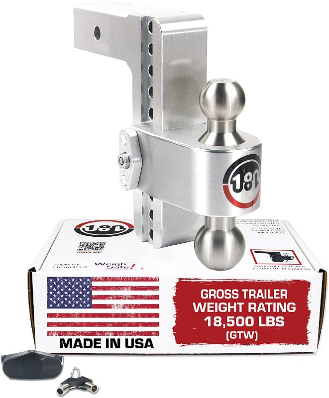 Photo 1 of 
Weigh Safe LTB8-2.5, 8" Drop 180 Hitch w/ 2.5" Shank/Shaft, Adjustable Aluminum Trailer Hitch & Ball Mount, Stainless Steel Combo Ball (2" & 2-5/16") and a Double-pin Key Lock