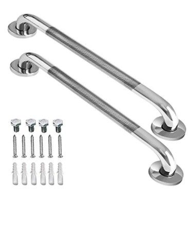 Photo 1 of 2 PACK 24 INCH ANTI SLIP SHOWER GRAB BAR HANDLES, ZUEXT CHROME STAINLESS STEEL KNURLED BATHROOM BALANCE BAR, SAFETY HAND RAIL SUPPORT,HANDICAP ELDERLY INJURY SENIOR ASSIST BATH HANDLEÂ£Â¨1.25" DIAMETER)
