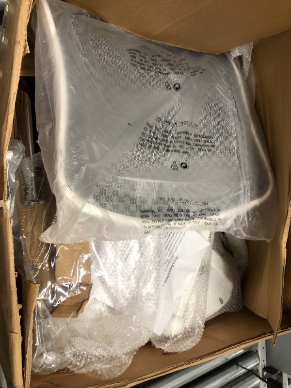 Photo 1 of Flash Furniture Mid-Back Transparent Gray Mesh Drafting Chair with White Frame and Flip-Up Arms 25"D x 23"W x 50"H

