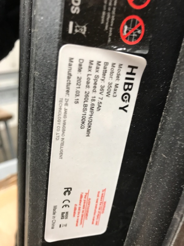 Photo 4 of UNABLE TO TEST
USED
Hiboy MAX3 Electric Scooter, 350W Motor 10" Pneumatic Off Road Tires Up to 17 Miles & 18.6 MPH, Adult Electric Scooter for Commute and Travel
