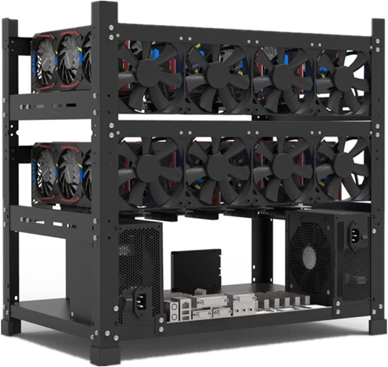 Photo 1 of Mining Rig Frame for 12GPU, Steel Open Air Miner Mining Frame Rig Case,  - Frame Only, Fans & GPU is not Included
