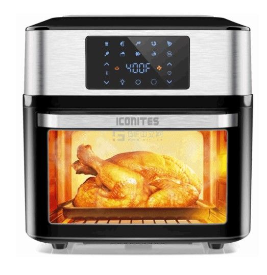 Photo 1 of iconites 20 Quart Air Fryer, 10-in-1 Toaster Ovens, AO1202K, with Touch screen Dehydrator, Grill Rotisserie, Visible Window, Black Air fryer On Sale, 1800w
