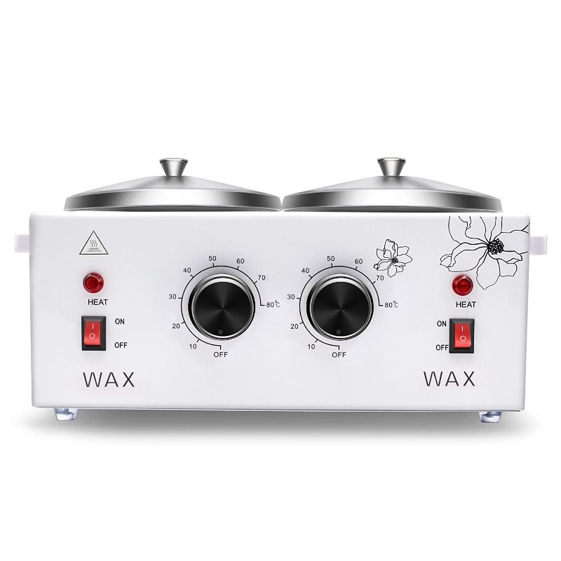 Photo 1 of *NON FUNCTIONAL* Double Wax Warmer Professional Electric Wax Heater Machine for Hair Removal, Dual Wax Pot Paraffin Facial Skin Body SPA Salon Equipment with Adjustable Temperature Set
