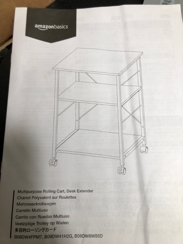 Photo 2 of Amazon Basics Multipurpose Rolling Cart Black