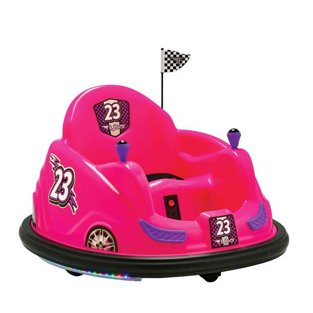 Photo 1 of *DOESN'T MOVE FORWARD* BROAGE Kids Race Toy 6V Electric Ride On Bumper Car Vehicle Remote Control 360 Spin DIY Numbers 00-99 ASTM-Certified Pink
