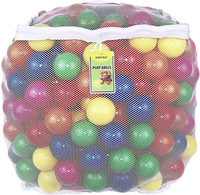 Photo 1 of Click N' Play Ball Pit Balls for Kids, Plastic Refill 2.3 Inch Balls, , 6 Bright Colors, Phthalate and BPA Free, Includes a Reusable Storage Bag with Zipper, Great Gift for Toddlers and Kids
