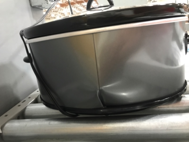 Photo 3 of **DENT IN THE CENTER ON THE BACK OF CROCK POT**TESTED AND FUNCTIONS**
Crock-Pot Design to Shine 7-qt. Slow Cooker, Black
