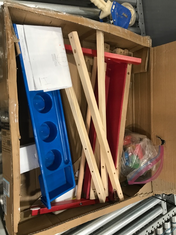 Photo 2 of **PARTS ONLY, MISSING BOTH EASELS**HARDWARE INCOMPLETE*
Melissa & Doug Deluxe Standing Art Easel - Dry-Erase Board, Chalkboard, Paper Roller
