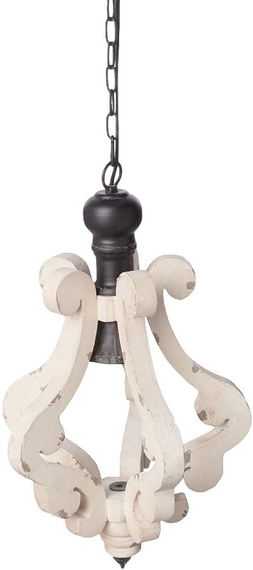 Photo 1 of *USED*
*MISSING manual and hardware* 
A&B Home DS35539 Harper 1-Light Wood & Metal Chandelier, 12.5" x 12.5" x 21"
