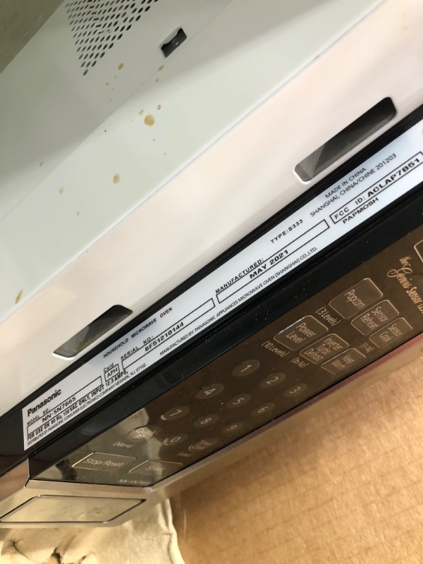 Photo 4 of *USED*
*NOT functional, selling for PARTS, NONREFUNDABLE* 
Panasonic Microwave Oven NN-SN766S Stainless Steel Countertop/Built-In with Inverter Technology and Genius Sensor, 1.6 Cubic Foot, 1250W
