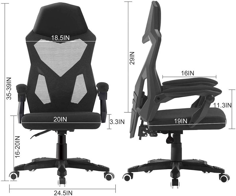 Photo 1 of *MISSING some hardware* 
HOMEFUN Ergonomic Office Chair, High Back Executive Desk Chair Adjustable Comfortable Task Chair with Armrests with Lumbar Support Black
