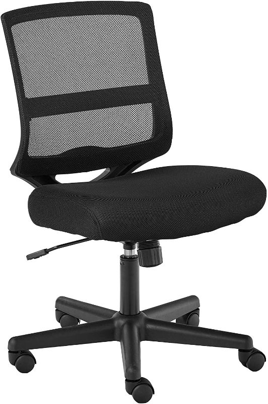 Photo 1 of HON ValuTask Mid-Back Mesh Task Chair, Armless Black Mesh Computer Chair (HVL206)
