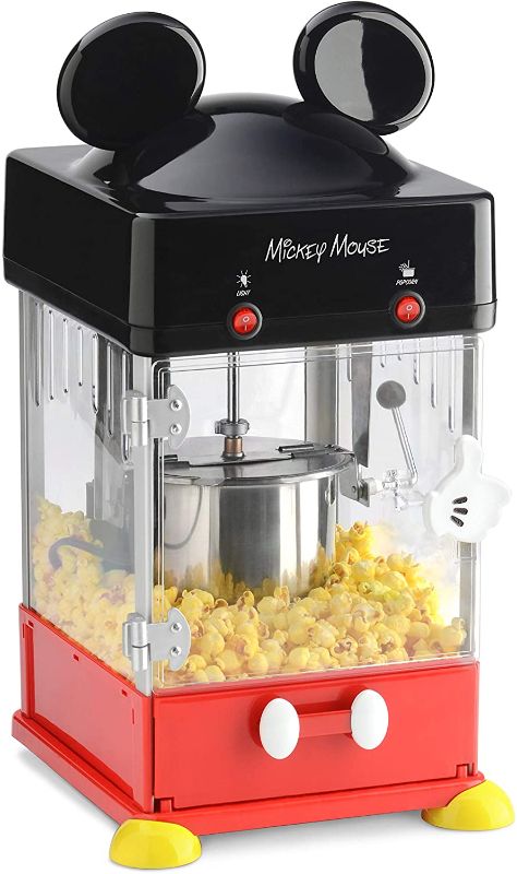 Photo 1 of Disney Mickey Mouse Kettle Popper Popcorn Maker, 8 cup, Red/Black
