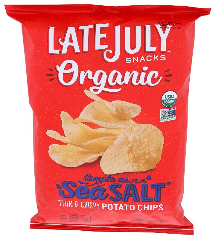 Photo 1 of *** EXPIRED JAN 8 2022***(12 Pack)Late July Non-GMO Gluten Free Organic Vegan Sea Salt Potato Chips, 5 oz.
