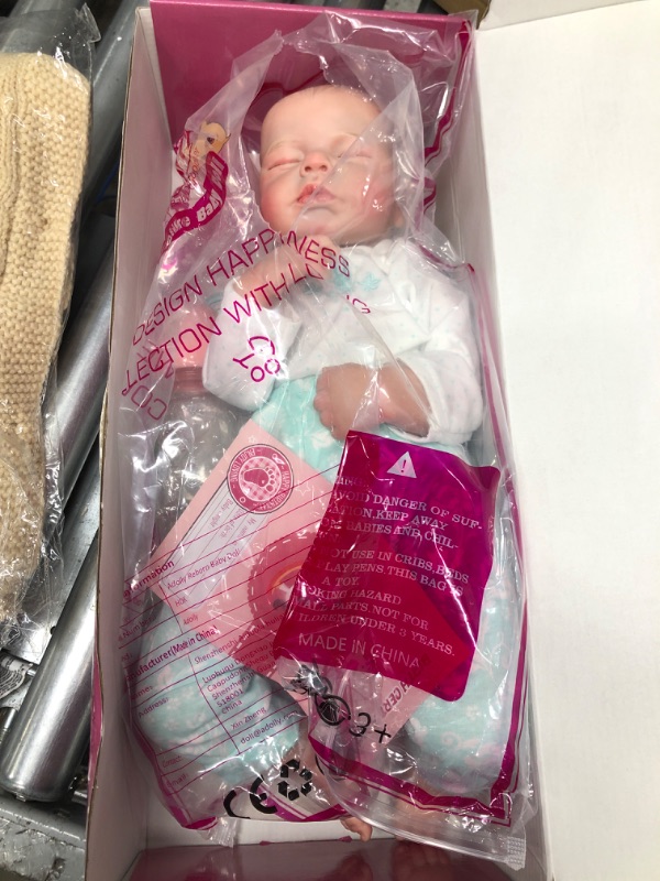 Photo 3 of Adolly Gallery 20 Inch Lifelike Reborn Baby Doll Soft Silicone Vinyl Reborn Toddlers Soft Cloth Body Gifts for Newborn Babies Name Eli 20c013