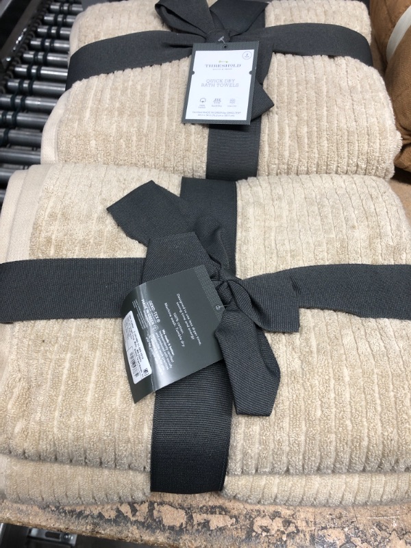 Photo 2 of 4pk Quick Dry Ribbed Bath Towel Set - Threshold