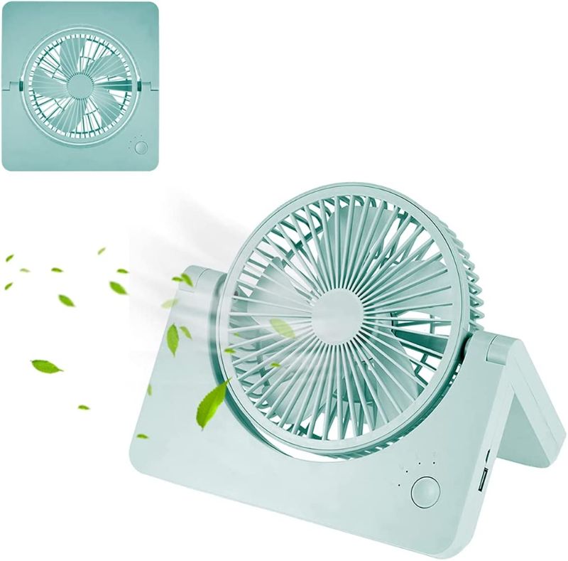 Photo 1 of Desk Fan for Bedroom Folding Personal Fan 3 Speeds Fast Air Circulating USB Fan 270 Degree Rotation Portable Fun for Outdoor Camper Golf Cart or Indoor Gym Treadmill Personal Office Desk (Green)