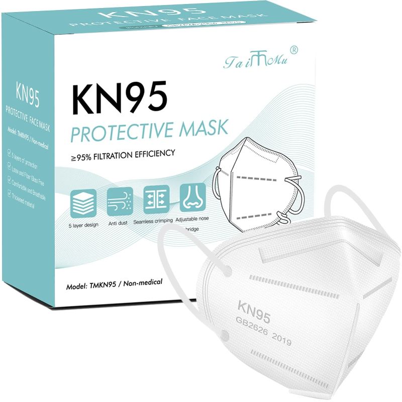 Photo 1 of  KN95 Face Masks for Protection - Filter Efficiency 95% - 5 Layers Disposable Cup Dust Mask, Foldable Masks Against PM2.5, Dust, Air Pollution for Adult, Men, Women(20 PCS)