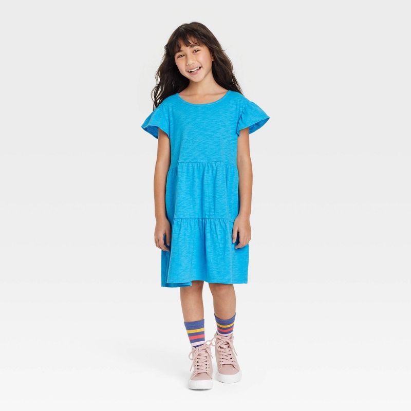 Photo 1 of Girls' Wash Knit Tiered Short Sleeve Dress - Cat & Jack™
Size: Medium (7/8)