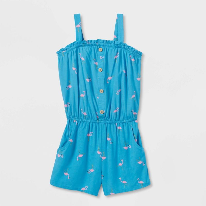 Photo 1 of Girls' Sleeveless Printed Romper - Cat & Jack™
Size: XS (4/5)