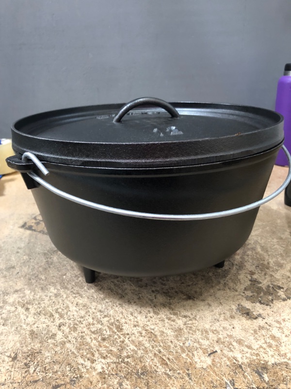 Photo 1 of 8 Qt. Cast Iron Deep Dutch Oven with Lid and Bail Handle