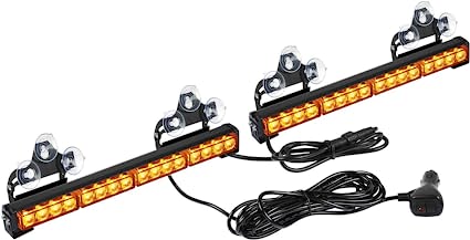 Photo 1 of 16.8 inch Emergency Flashing LED Traffic Advisor Strobe Light Bar 32LED 26 Flash Patterns Interior Safety Warning Lights (Amber) (ONE LIGHT BAR ONLY. UNABLE TO TEST)