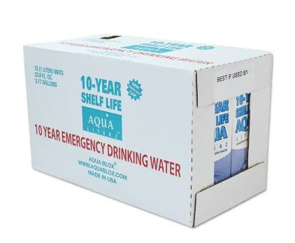 Photo 1 of 10-Year Shelf Life Aqua Literz 1 l (12-Pack) 
expires: April 1, 2030

**missing one**