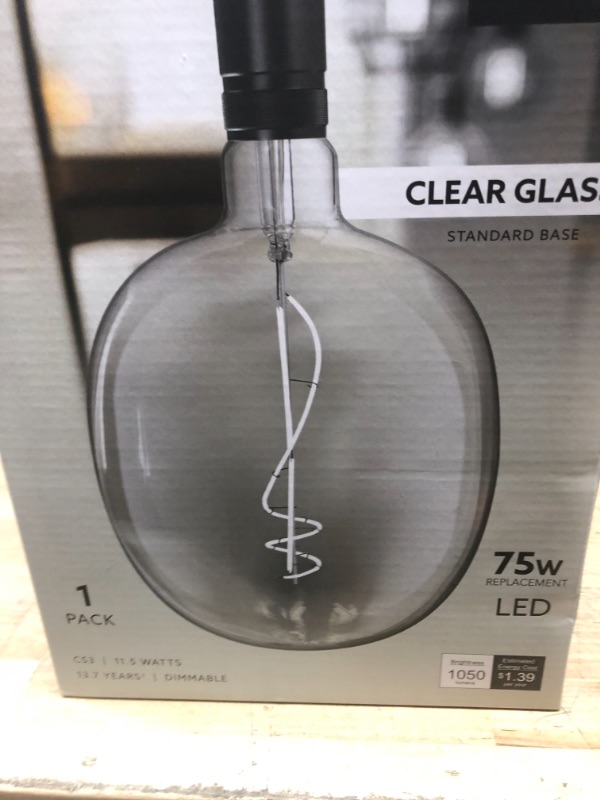 Photo 3 of 
Feit Electric 75-Watt Equivalent C53 Dimmable Curve Filament Oversized Clear