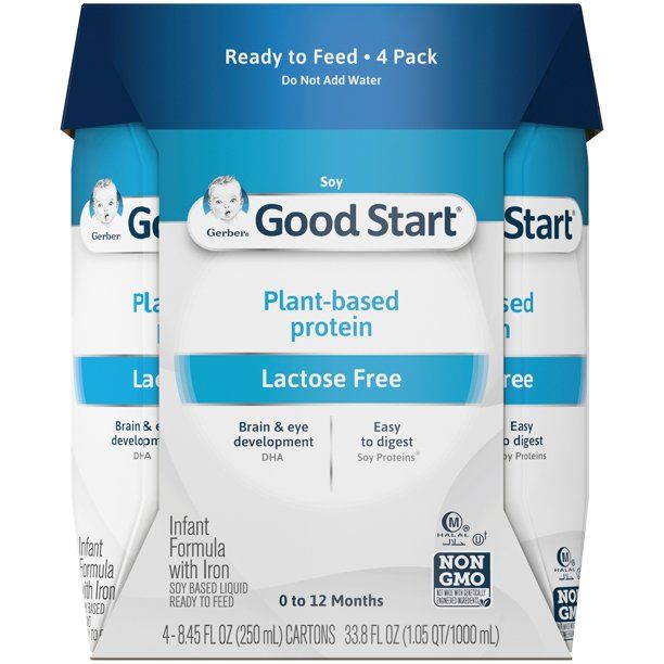 Photo 1 of Gerber Good Start Soy Non-GMO Ready to Feed Liquid Infant Formula, Stage 1, 33.8 Fl Oz 16 PACK EXP 04/18/2022
