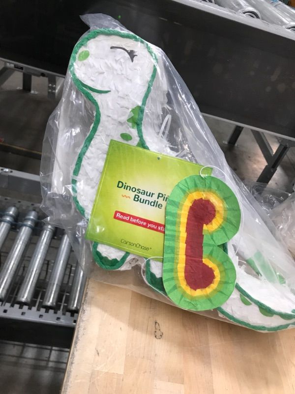 Photo 1 of Dinosaur Pinata Bundle with a Blindfold and Bat ? Perfect Sized Pinata For Birthday Parties, Kids Carnival and Related Events ? Can Hold Up to 2 lbs of Candy (15.7 x 11 x 3.7 Inches)
