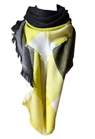 Photo 1 of Wander Agio Womens Warm Long Shawl Winter Wraps Large Scarves Knit Cashmere Feel Plaid Triangle Scarf