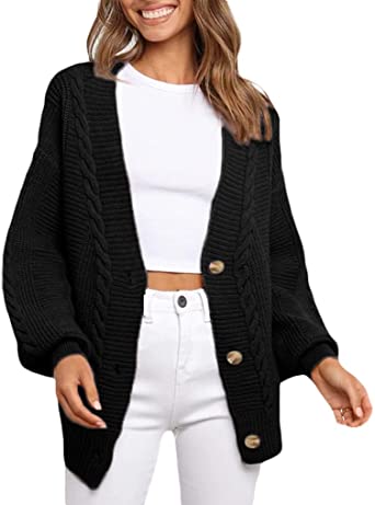 Photo 1 of Naggoo Womens Cardigan Sweaters Button Down Long Sleeve Knit Oversized Cardigan XL