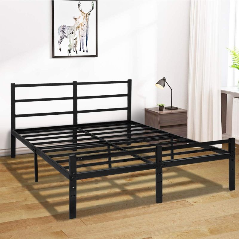 Photo 1 of **SIMILAR TO POST PHOTO**Full Bed Frame with Headboard, 14 Inch Platform Bed Frame No Box Spring Needed, Metal Full Size Bed Frame with Storage , Heavy Duty Steel Slat and Anti-Slip Support, Easy Quick Lock Assembly - Full
MISSING HARDWARE 