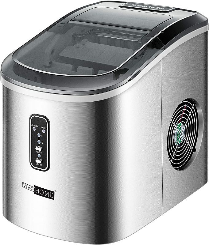 Photo 1 of VIVOHOME Stainless Steel Electric Portable Compact Countertop Automatic Ice Cube Maker Machine with Hand Scoop 