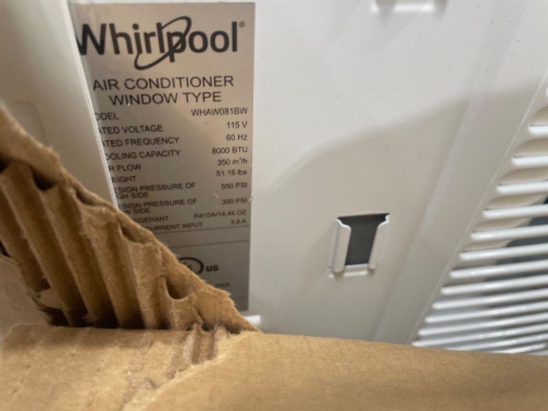 Photo 2 of ***FOR PARTS ONLY -NONFUNCTIONAL***
 - Whirlpool 6000 BTU 115 Volt Energy Star Certified Window Air Conditioner with Temperature Sensing Remote