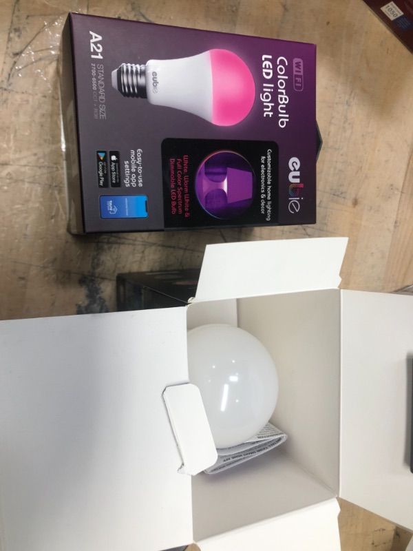 Photo 2 of 75-Watt Equivalent Eubie Dimmable Wifi-Enabled LED Light Bulb Multi-Color
2 PACK 