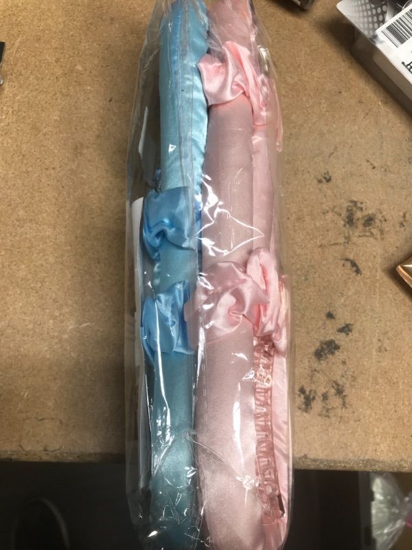 Photo 2 of 2 Pack Heatless Hair Curler Heatless Curls Headband (Pink+Blue)