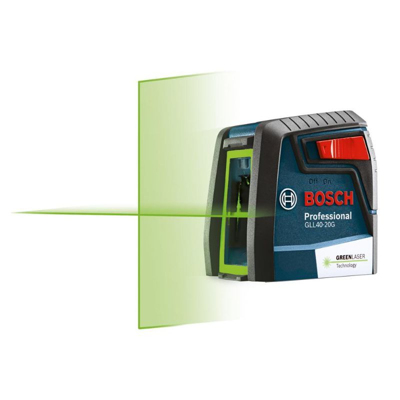 Photo 1 of *SEE COMMENT* Bosch 40 Ft. Green Cross Line Laser Level Self Leveling with VisiMax Technology, 360 Degree Mounting Device and Carrying Pouch
